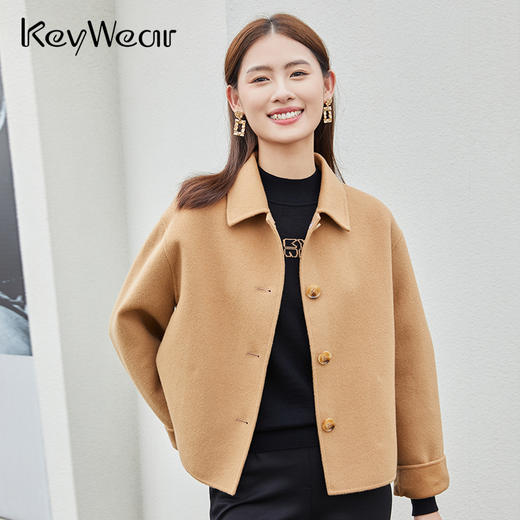 【年货节】奇威 小个子短外套毛呢大衣A4312074 商品图0