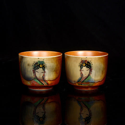「数款可选！国潮风」今丰唐国潮风京剧美女图柴烧陶瓷茶杯 功夫茶具杯子客杯杯品茗杯餐饮用具 商品图1