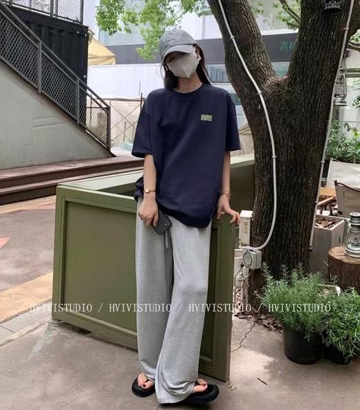 老米优品/懒洋洋的秋日，离不开软绵绵的拖地裤《松弛感糯米针织阔腿裤》微拖地，显瘦显腿直，大爱！K230821A 商品图2