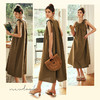 OLrain欧芮儿法式棕色无袖连衣裙女夏季2023年新款宽松度假风裙子 商品缩略图1