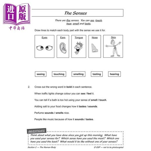 【中商原版】英国CGP KS1 Science Year One Workout: Animals & the Human Body 商品图3