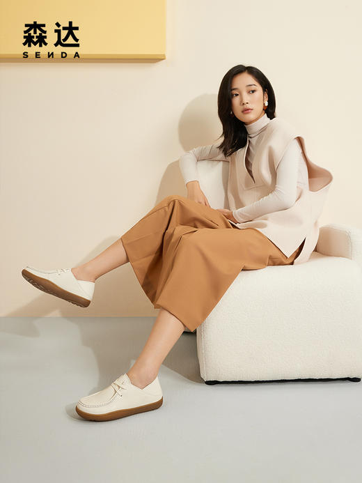 【Senda森达】 A3F丨情侣同款袋鼠鞋学院风单鞋可可鞋4CFE2AM3 商品图2