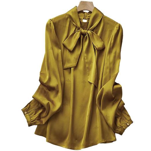 2023秋装新款衬衫 飘带可以脱卸女长袖雪纺女士衬衣A2398 商品图4