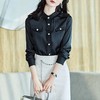 2023秋装新款衬衫女长袖宽松雪纺衫黑色女士衬衣A2679 商品缩略图0