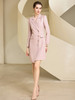 秋季新款高端时尚洋气粉色连衣裙长袖主持人职业装西装裙 商品缩略图0