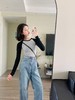 【YW】无忧购秋季青春洋溢美少女调调调耐穿不易起球插肩袖下摆弧形撞色打底衫2024-1 商品缩略图6