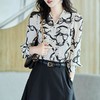 2023秋装新款衬衫女长袖宽松雪纺衫撞色女士衬衣A2388 商品缩略图0