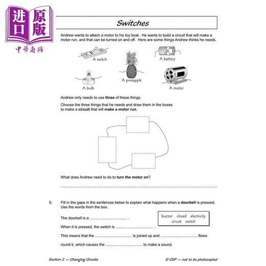 【中商原版】英国CGP KS2 Science Year Four Workout: Electricity 商品图3