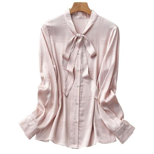 2023秋装新款衬衫女长袖宽松雪纺衫系带女士衬衣A2566 商品图4