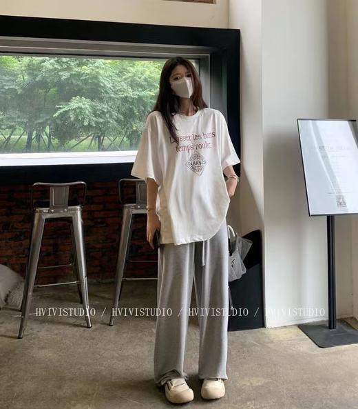 老米优品/懒洋洋的秋日，离不开软绵绵的拖地裤《松弛感糯米针织阔腿裤》微拖地，显瘦显腿直，大爱！K230821A 商品图3