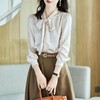 2023秋装新款衬衫女长袖宽松雪纺衫纯色女士衬衣A2362 商品缩略图0
