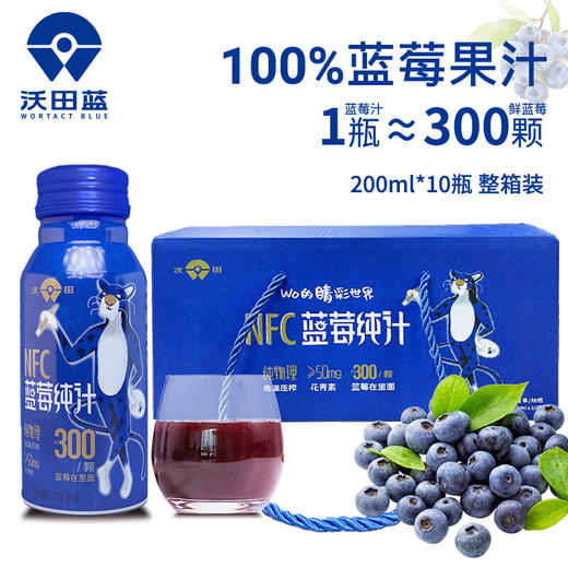 沃田蓝 NFC蓝莓纯汁 200ml*10瓶/箱 商品图1