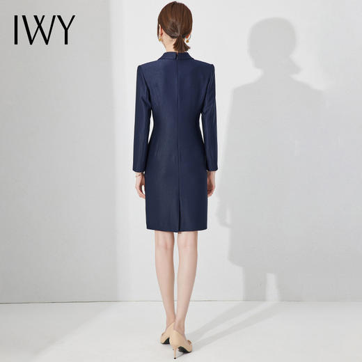 IWY/时尚藏青色西装连衣裙女气质收腰显瘦职业裙22Q232 商品图4