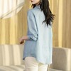 港风2023秋装新款雪纺衫衬衫女长袖简约蓝女士衬衣2207 商品缩略图1