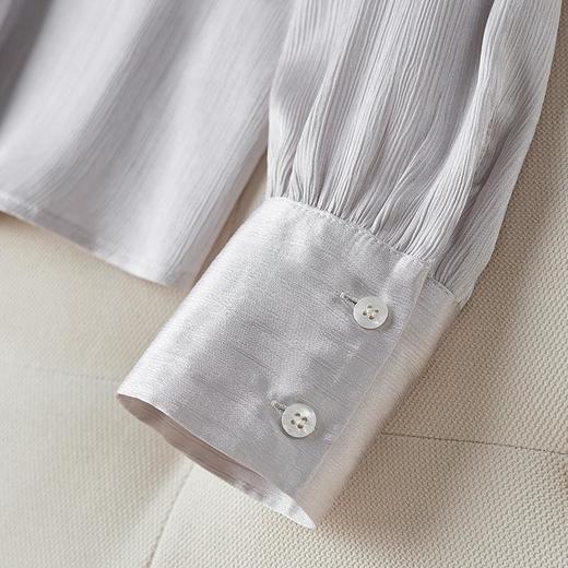 2023秋装新款衬衫女长袖雪纺女士衬衣飘带可以脱卸A2527 商品图3