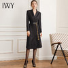 IWY黑色长袖连衣裙女秋冬新款高级感气质职业前台工作服工装裙子22C170 商品缩略图1