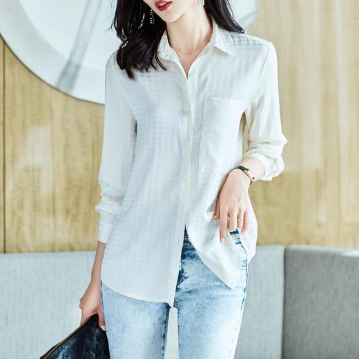 2023秋装新款衬衫女长袖宽松雪纺衫千鸟格女士衬衣A2713 商品图3