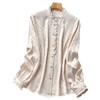 2023秋装新款衬衫女长袖小立领雪纺荷叶边女士衬衣A2558 商品缩略图4