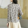 港风2023秋装新款雪纺印花衬衫女长袖系带女士衬衣2110 商品缩略图1