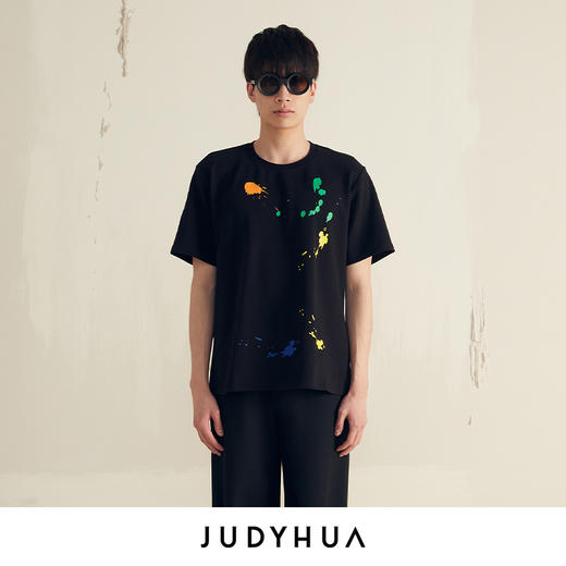 JUDYHUA 艺术家系列飞溅丙烯设计T恤 商品图3