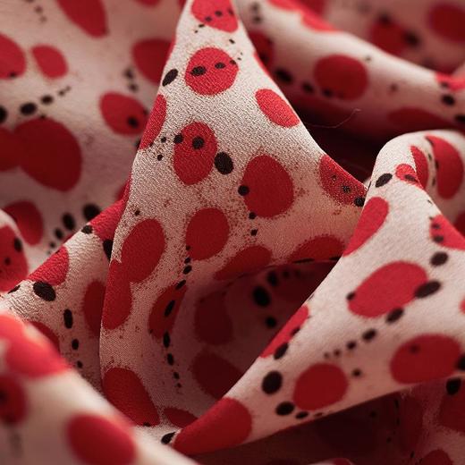 2023秋装新款衬衫女长袖宽松雪纺衫红色女士衬衣A2722 商品图3