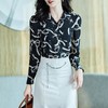 2023秋装新款衬衫女长袖宽松雪纺衫撞色女士衬衣A2388 商品缩略图3