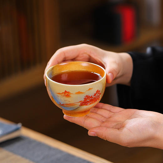 「四款可选！复古风品茗杯」今丰唐清水柴烧大号主人茶杯 陶瓷手绘茶杯简约复古风品茗杯茶碗餐饮用具 商品图3