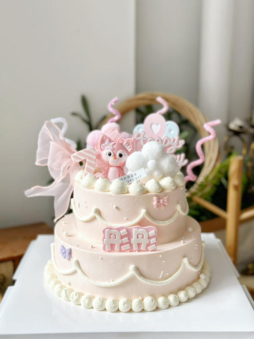 恬小姐9岁同款高层蛋糕，林娜贝尔留住美好时光，川沙妲己粉色小狐狸主题蛋糕，12厘米超高。 商品图1