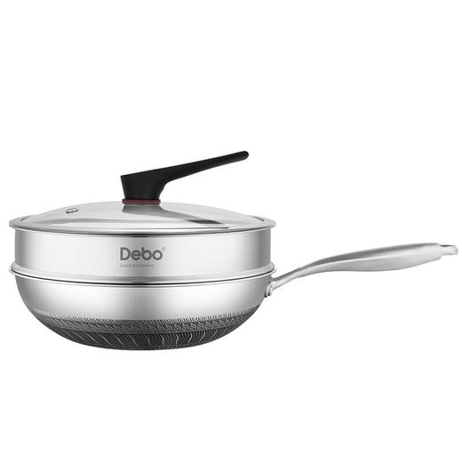 德铂Debo 迪塞尔炒锅 DEP-DS261 带蒸屉32cm 不粘锅蜂窝炒菜锅 商品图3