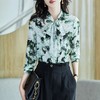 2023秋装新款衬衫女长袖雪纺衫水墨印花女士衬衣A2719 商品缩略图1