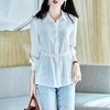 2023秋装新款衬衫女长袖宽松雪纺衫白色女士衬衣A2680 商品缩略图0