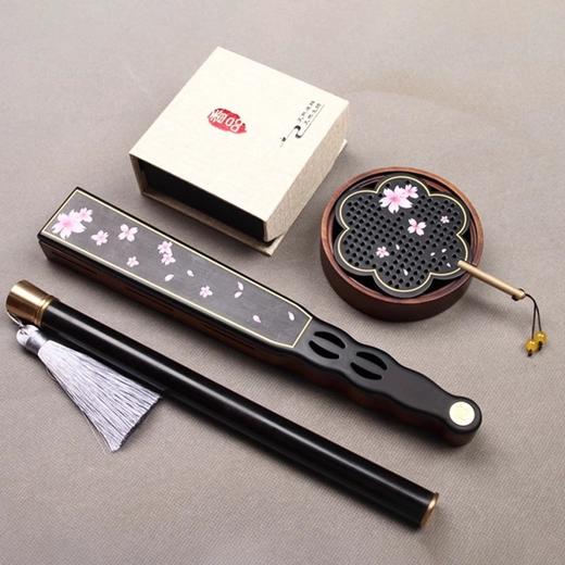 线香盒盘香盒家用室内紫光檀实木香薰炉中秋节礼品香道檀香熏香炉 商品图1