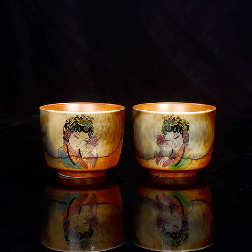 「数款可选！国潮风」今丰唐国潮风京剧美女图柴烧陶瓷茶杯 功夫茶具杯子客杯杯品茗杯餐饮用具 商品图2
