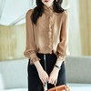 2023秋装新款衬衫女长袖大码简约荷叶边女士衬衣A2729 商品缩略图0