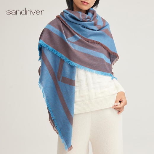 羊绒提花方巾SJF95K003W 商品图1