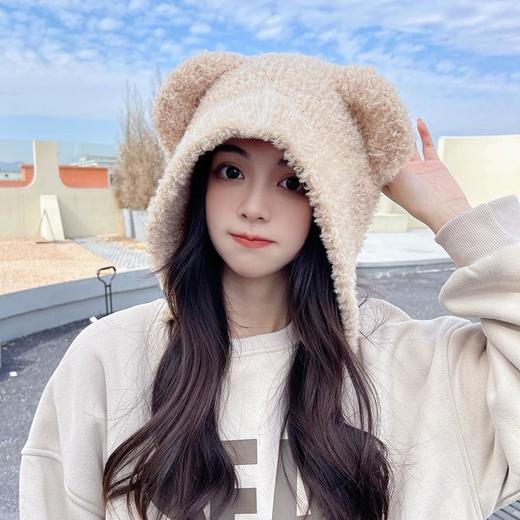 【超显脸小！可爱小熊耳朵针织帽】柔软毛感舒适温暖，简约时尚，保暖毛绒护耳lis 商品图2