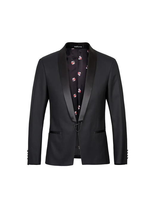 callisto黑色青果领针扣礼服 FNBWJ049BK 商品图1