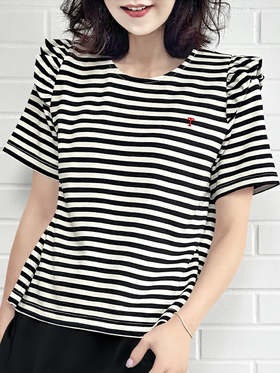 TYNVIE 荷叶撑肩短袖T恤