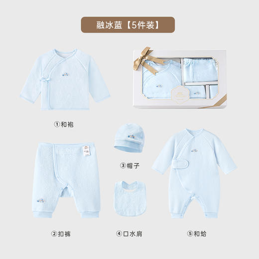 英氏婴儿礼盒轻奢新生儿衣服宝宝出生礼物送礼5件套YMLNJ3P014A YMLNJ3P015A 商品图3