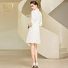 双排扣白色连衣裙女长袖高端时尚西装裙 商品缩略图4