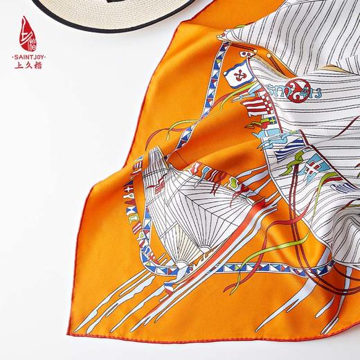 SAINTJOY/上久楷真丝方巾 双面印花真丝方巾  远航  FJS23025 商品图7