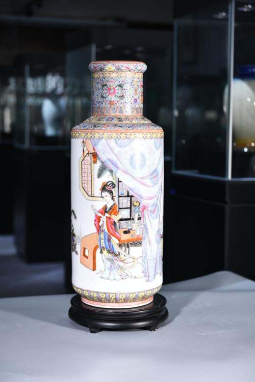 重工粉彩李清照爆竹瓶 商品图0