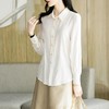 2023秋装新款小香风棉衬衫女长袖翻领白色女士衬衣2067 商品缩略图2