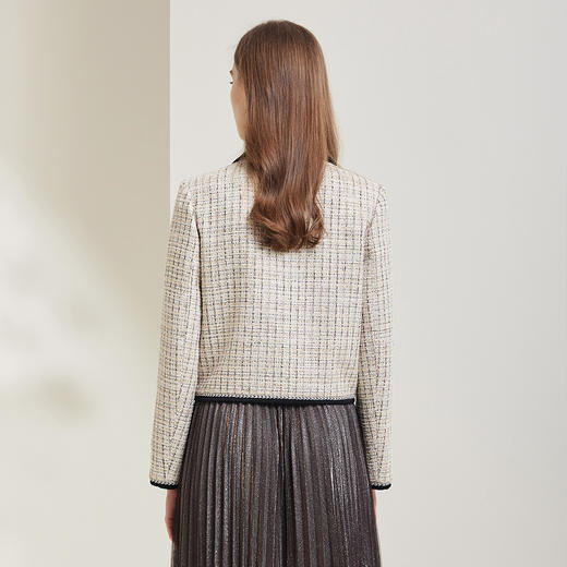 NG109斯尔丽2023秋季新款撞色衬衣领小香风时尚百搭外套 商品图1