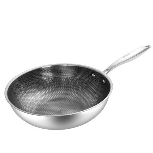 德铂Debo 不锈钢炒菜锅 DEP-DS192 32cm不带盖 无涂层炒锅 商品图0