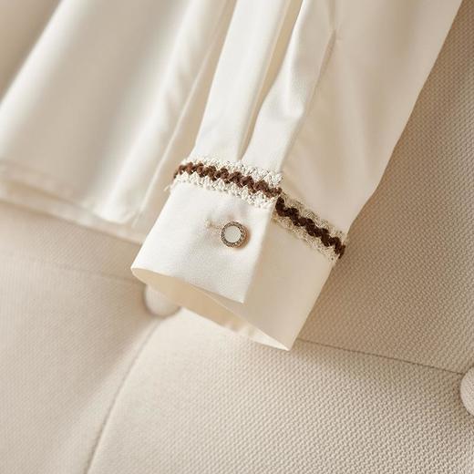 2023秋装新款衬衫女长袖宽松雪纺衫简约女士衬衣A2510 商品图3