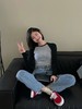 【YW】无忧购秋季青春洋溢美少女调调调耐穿不易起球插肩袖下摆弧形撞色打底衫2024-1 商品缩略图2