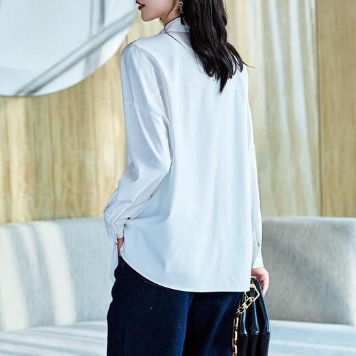 2023秋装新款白衬衫女长袖宽松雪纺衫休闲女士衬衣A2688 商品图2