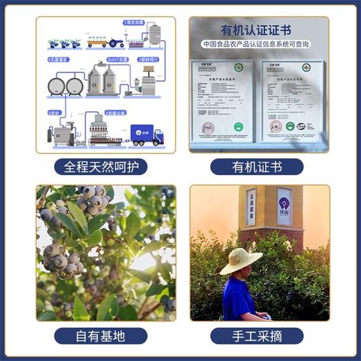 沃田蓝 有机蓝莓纯汁 250ml*12瓶/箱 商品图2