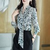 2023秋装新款衬衫女长袖宽松雪纺衫绿色女士衬衣A2735 商品缩略图2